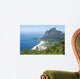 Scenic skyline view from above Sao Conrado Beach with Pedra da Gavea mountain and the favela community of Rocinha in Rio de Janeiro, Brazil Wall Mural