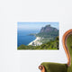 Scenic skyline view from above Sao Conrado Beach with Pedra da Gavea mountain and the favela community of Rocinha in Rio de Janeiro, Brazil Wall Mural