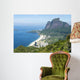 Scenic skyline view from above Sao Conrado Beach with Pedra da Gavea mountain and the favela community of Rocinha in Rio de Janeiro, Brazil Wall Mural