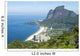 Scenic skyline view from above Sao Conrado Beach with Pedra da Gavea mountain and the favela community of Rocinha in Rio de Janeiro, Brazil Wall Mural