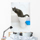 clever cat uses a toilet bow Wall Mural
