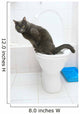 clever cat uses a toilet bow Wall Mural