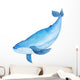 Blue Whale Watercolor hand-painted Illustration Sea animals Blue Whales Isolated Cute Kids  Wall Decal