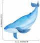 Blue Whale Watercolor hand-painted Illustration Sea animals Blue Whales Isolated Cute Kids  Wall Decal