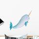 Whale Narwhal Watercolor Hand-painted Wall Decal