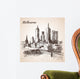 Melbourne City Scape Sketch Wall Decal