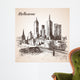 Melbourne City Scape Sketch Wall Decal