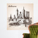 Melbourne City Scape Sketch Wall Decal