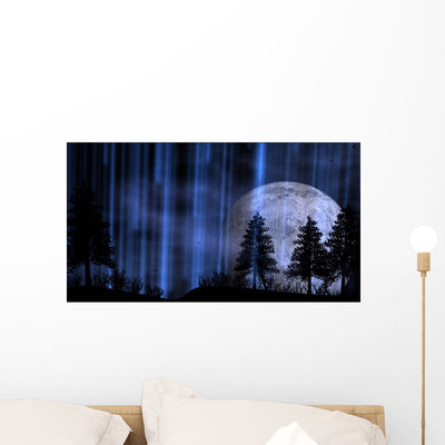 Fantasy Moon Art Wall Mural shown on a wall