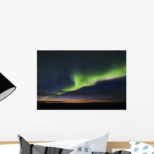 colorful aurora display Wall Mural