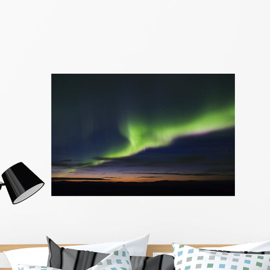 colorful aurora display Wall Mural