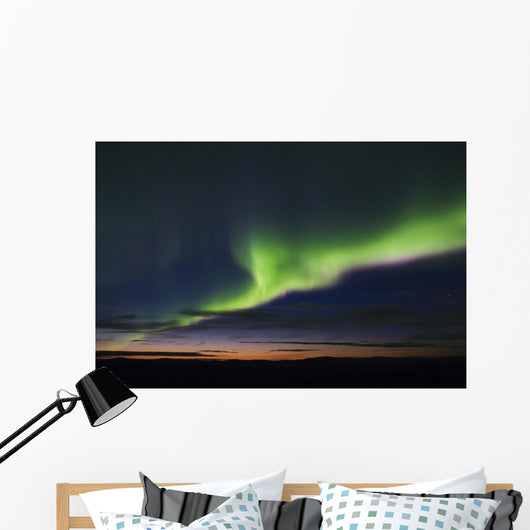 colorful aurora display Wall Mural