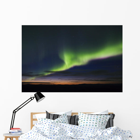 colorful aurora display Wall Mural