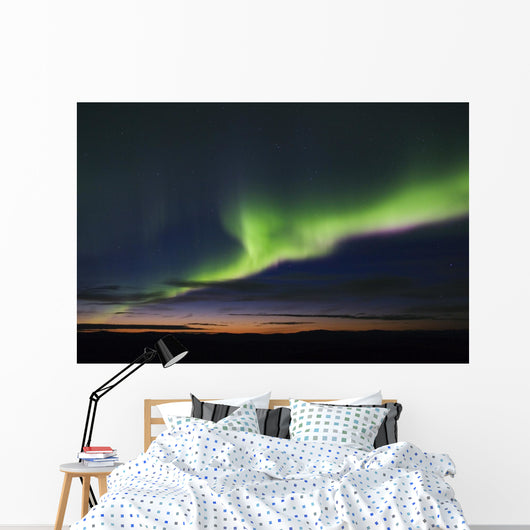 colorful aurora display Wall Mural