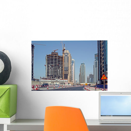 Construction sites, construction activity in Dubai Wall Mural