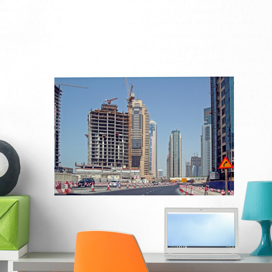 Construction sites, construction activity in Dubai Wall Mural