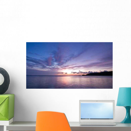 Purple Sunset Blue Sea Wall Decal