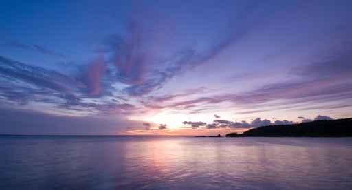 Purple Sunset Blue Sea Wall Decal