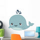 Cute cartoon whale Wall Decal