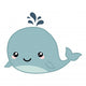 Cute cartoon whale Wall Decal