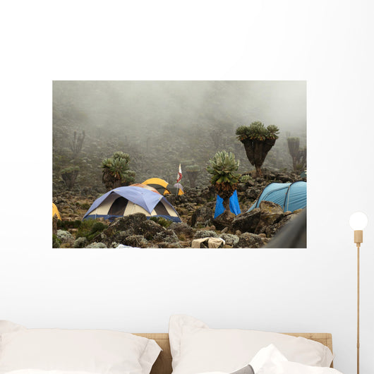 Barranco camp on Machame route. Mount Kilimanjaro, Tanzania. Wall Mural