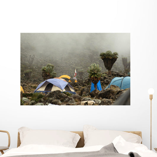 Barranco camp on Machame route. Mount Kilimanjaro, Tanzania. Wall Mural