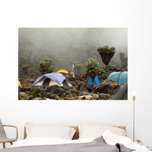 Barranco camp on Machame route. Mount Kilimanjaro, Tanzania. Wall Mural