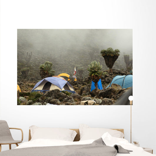 Barranco camp on Machame route. Mount Kilimanjaro, Tanzania. Wall Mural