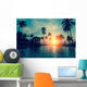 Fantastic Sunset Palm Trees Wall Decal