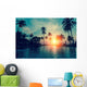 Fantastic Sunset Palm Trees Wall Decal