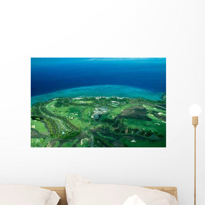 Big Island Aerial Shot Wall Decal Design 2 shown on a wall