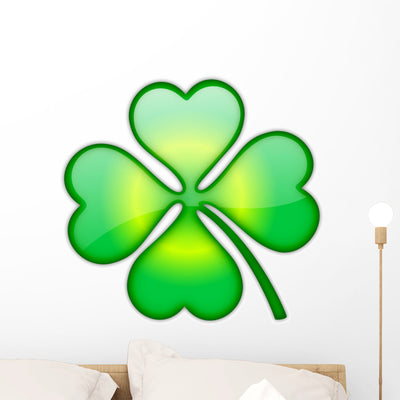 Four-leaf Clover Wall Decal shown on a wall
