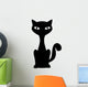 cat feline pet domestic animal sit mascot silhouette vector illustration Wall Decal