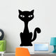 cat feline pet domestic animal sit mascot silhouette vector illustration Wall Decal