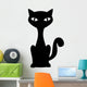 cat feline pet domestic animal sit mascot silhouette vector illustration Wall Decal