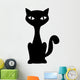 cat feline pet domestic animal sit mascot silhouette vector illustration Wall Decal