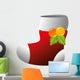 red sock christmas decoration boot tradition leaves vector illustration Wall Decal