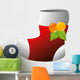 red sock christmas decoration boot tradition leaves vector illustration Wall Decal