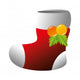 red sock christmas decoration boot tradition leaves vector illustration Wall Decal