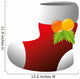 red sock christmas decoration boot tradition leaves vector illustration Wall Decal