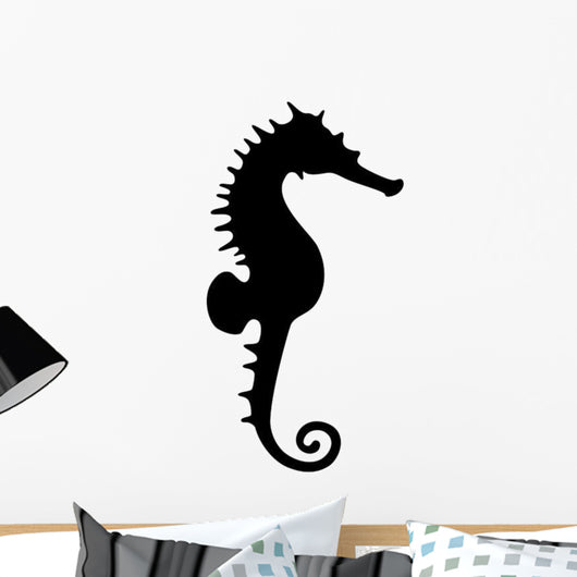 Seahorse Black Silhouette Wall Decal
