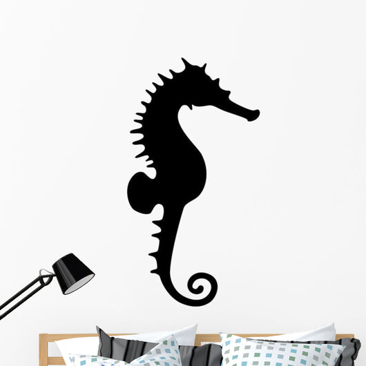 Seahorse Black Silhouette Wall Decal