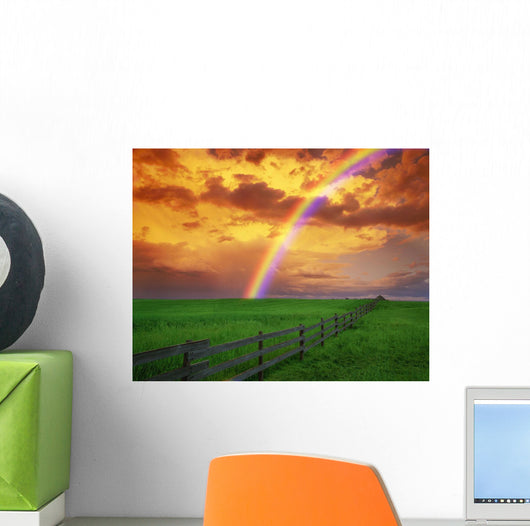 Rainbow Country Field with Wall Decal