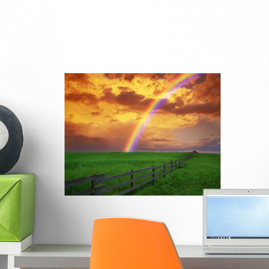 Rainbow Country Field with Wall Decal