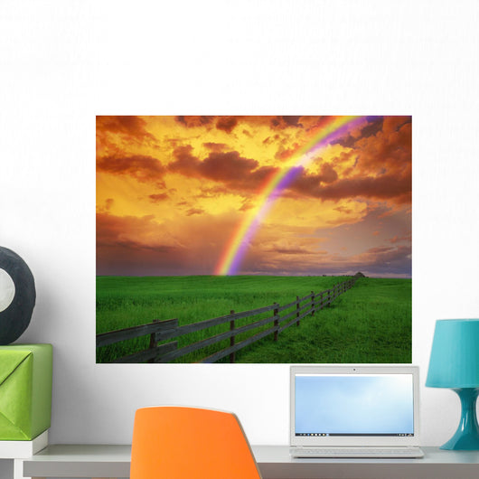 Rainbow Country Field with Wall Decal