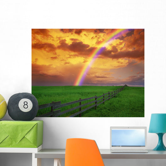 Rainbow Country Field with Wall Decal