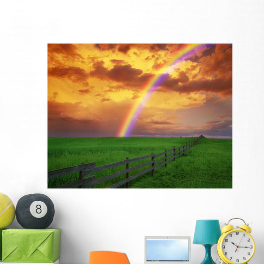 Rainbow Country Field with Wall Decal