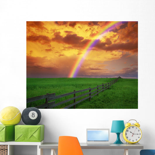 Rainbow Country Field with Wall Decal
