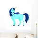 Beautiful Cartoon Unicorn Character Wall Decal
