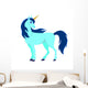 Beautiful Cartoon Unicorn Character Wall Decal